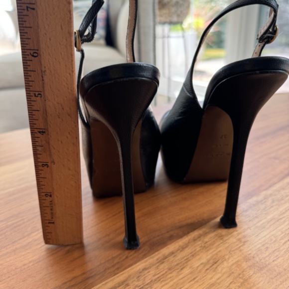 Yves Saint Laurent - Black, Platform, Sling Back Stiletto - Size 37 (US - 7) - Picture 8 of 10